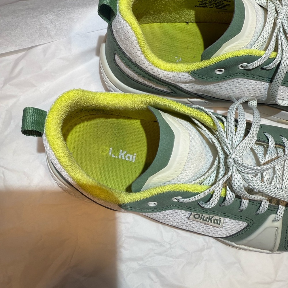 Olukai Bright White/Leaf 'Anau Men's Pickleball Shoes 10545-WBSE M12 - Picture 4 of 7
